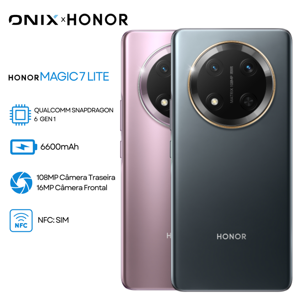 Honor Magic 7 Lite 5G 256GB+12GB RAM, Câmera 108MP,  Processador Snapdragon 6 Gen 1,Bateri...