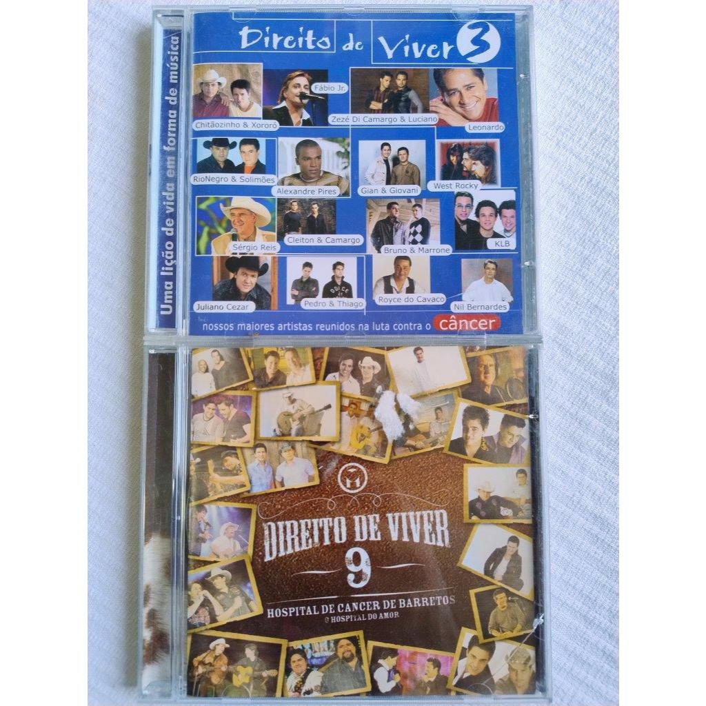 2 CDs: Direito De Viver 3 e 9 - Zezé Di Camargo & Luciano; Chitãozinho & Xororó; João Bosco E Vinici
