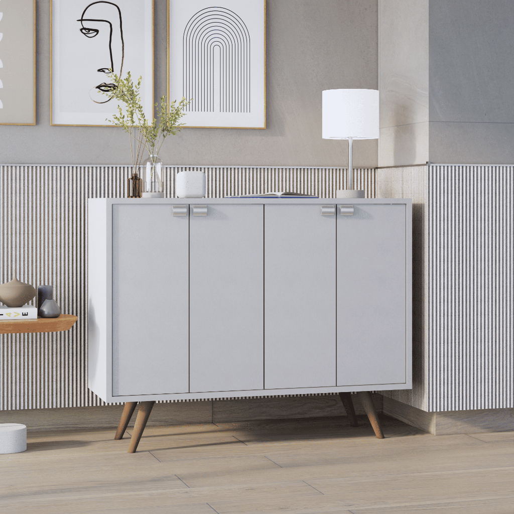 Buffet Aparador Rack 3 ou 4 Portas Sala Pés Balcão Retrô Palito Mais Vendido Móveis Bonatto em Oferta na Shopee