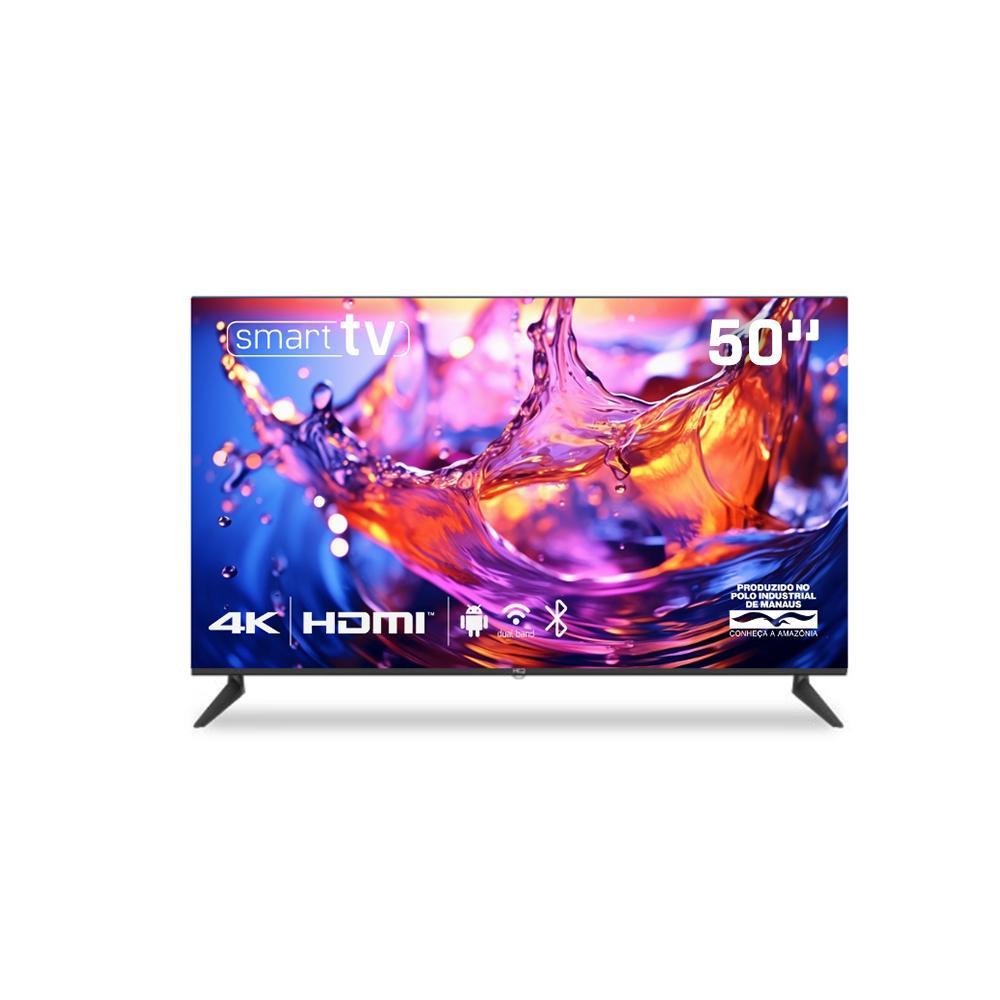Smart TV HQ 50" UHD tela sem bordas Sistema Android Design Slim HQS50NKHM