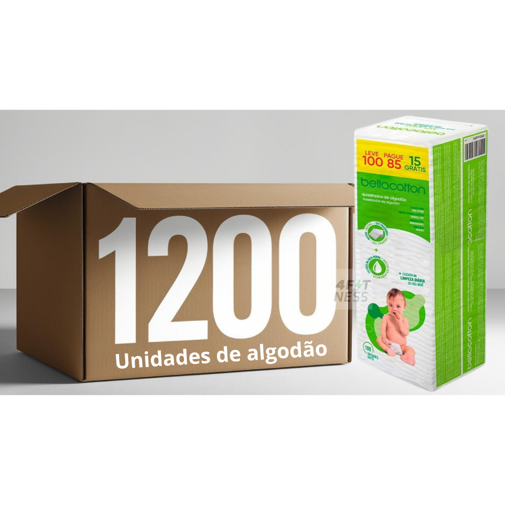 Algodão Bellacotton Quadrado Para Bebê 12 Pcts 1200 Und