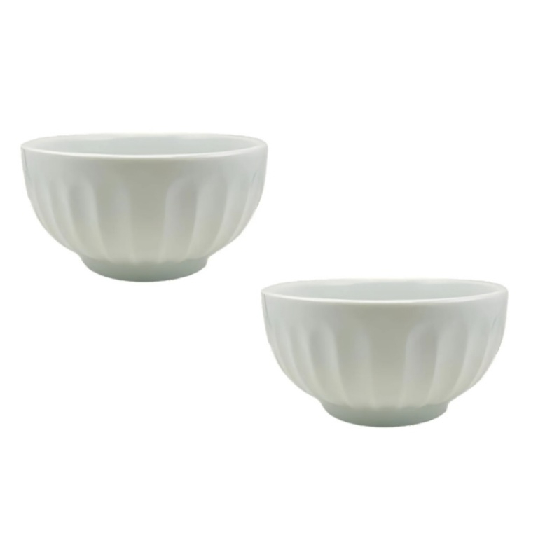 Cumbuca Canelada Porcelana 500ml Branca G 2 Pçs Ideal Caldos Sopas em Oferta na Shopee