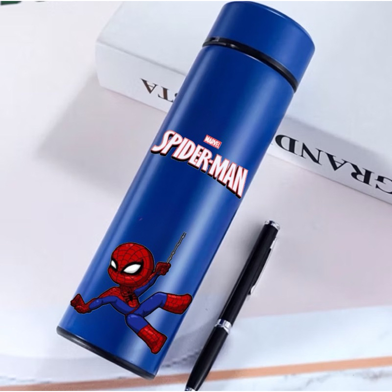 Garrafa Térmica Com Termômetro com Led Digital Spider-man Homem Aranha Desenho