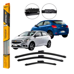 KIT Palhetas Limpador de Parabrisa Dianteiro traseiro Chevrolet Onix 2012 2013 2014 2015 2016 2017