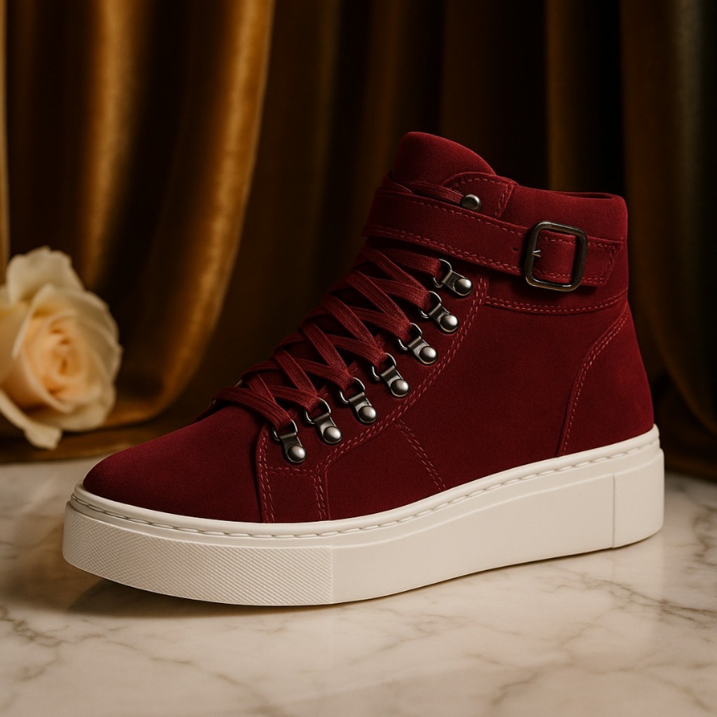 Bota Casual Feminina Confortável Botinha Cano Alto Casual Moda Luxo Estilo Blogueira 33 ao 39