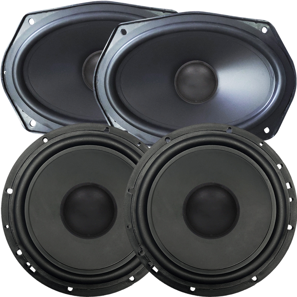 Kit Facil Falantes 6 + 6x9 Auto 70w MidBass Pratico Som Barato Carro 4 Ohms Preto em Oferta na Shopee