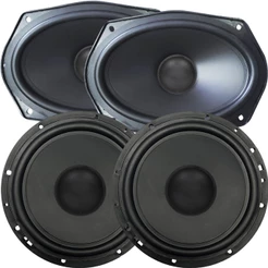 Kit Facil Falantes 6 + 6x9 Auto 70w MidBass Pratico Som Barato Carro 4 Ohms Preto