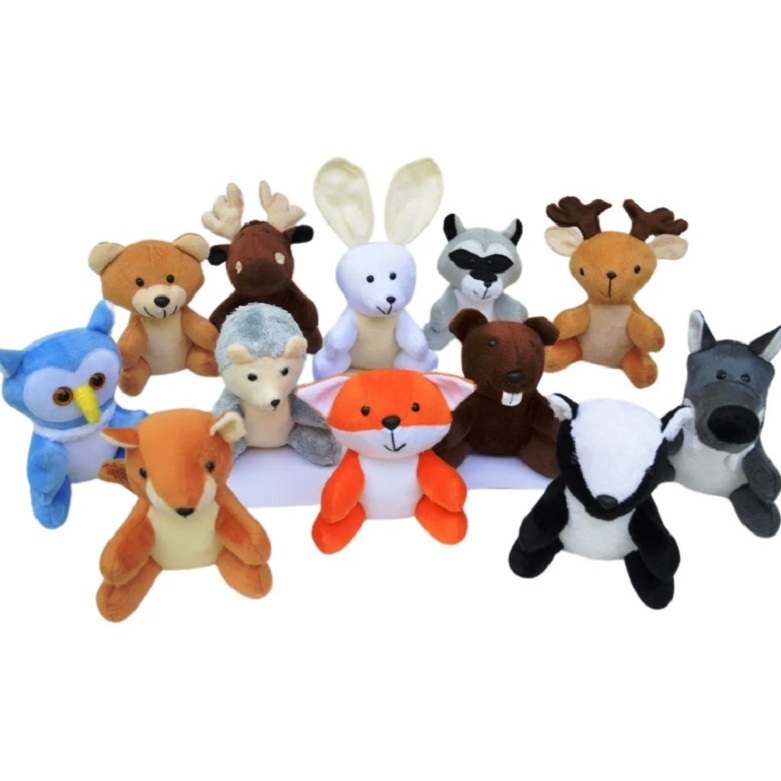 Kit Quarto do Bebê - 12 pelúcias de animais da fauna - Conforto e aconchego