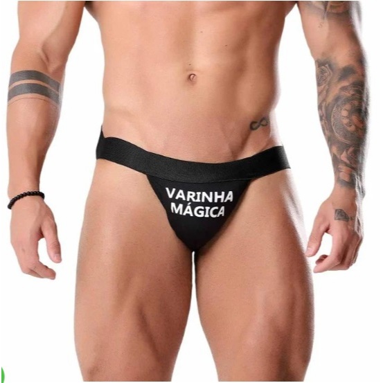 Cueca Jockstrap Fetiche Preta Tallyta