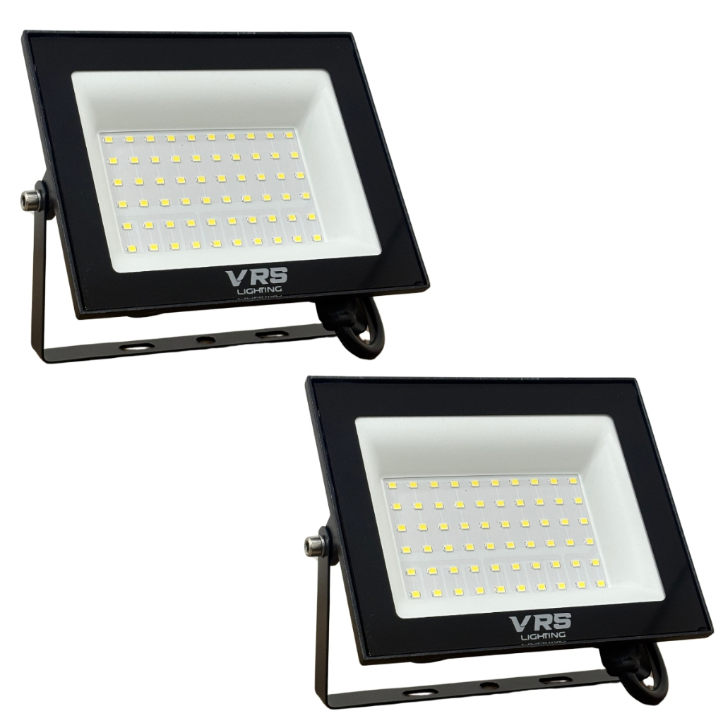 Kit 2 Refletor Led 100w Branco Frio (LUZ BRANCA) 6500k IP67 Bivolt Econômico - VRS LIGHTING