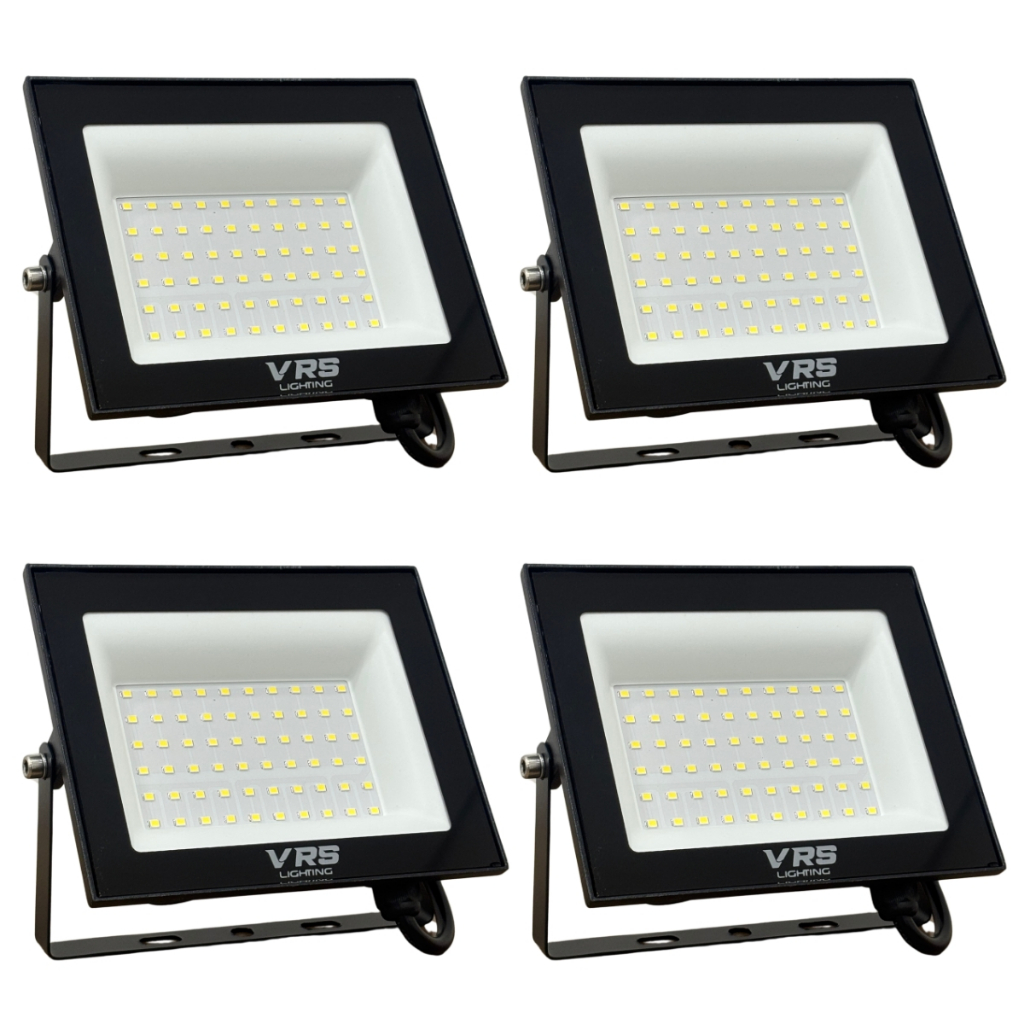 Kit 4 Refletor Led 100w Branco Frio (LUZ BRANCA) 6500k IP67 Bivolt Econômico - VRS LIGHTING