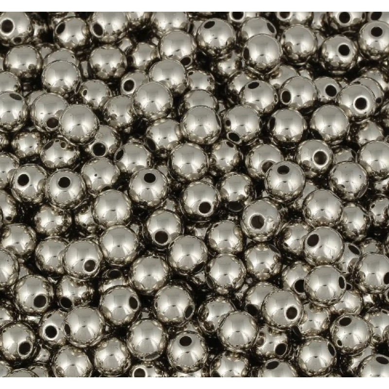 Pedraria Perola Abs acrilico 8mm artesanato cores Prata+Preto+Vermelho+Nylon 050mm 100gr