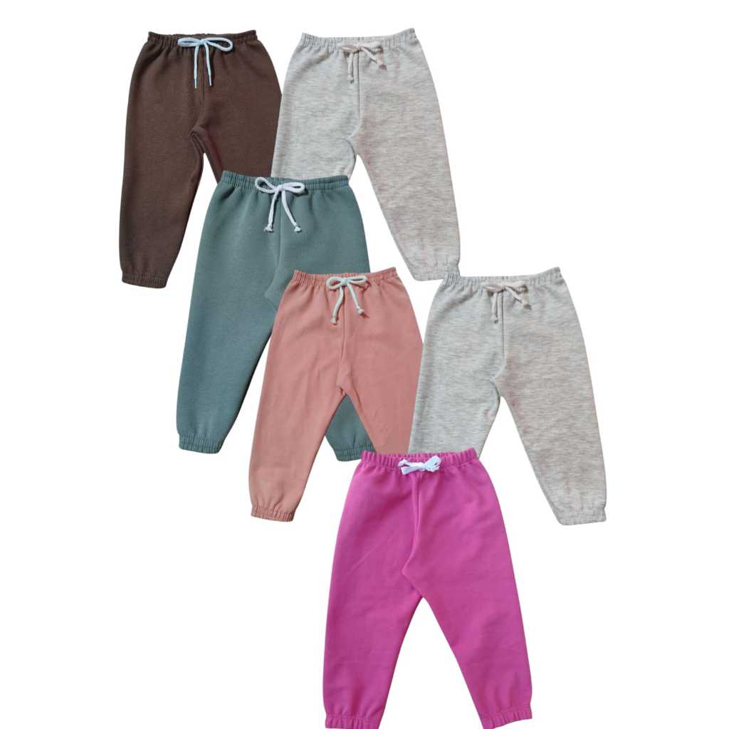 Kit 3 Calças Moletom Flanelado 100% Algodão Bebê Infantil Menino Menina 1 2 e 3 Anos