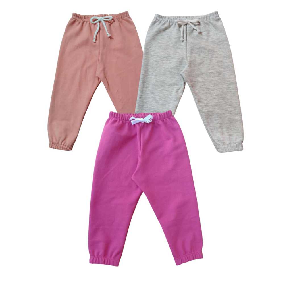 Kit 3 Calça Moletom Flanelado 100% Algodão Bebê Infantil Menino Menina 1 A 3 Anos — imagem 2 de 2