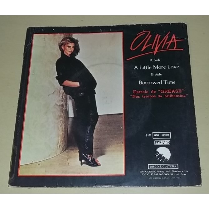 Disco de Vinil Compacto Olivia Newton Jhon, A Little More Love, Borrowed Time, Emi, 1978