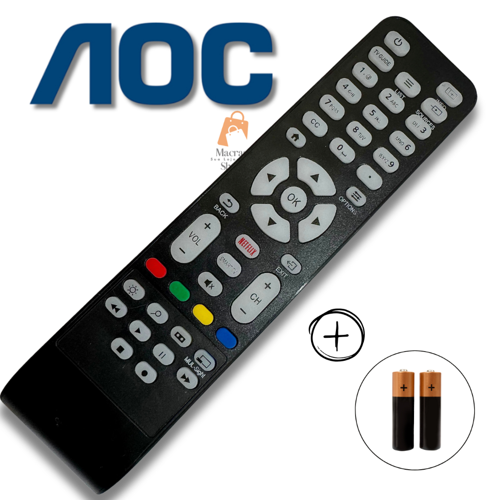 Controle Remoto Compativel AOC Smart TV C/Netflix em Oferta na Shopee
