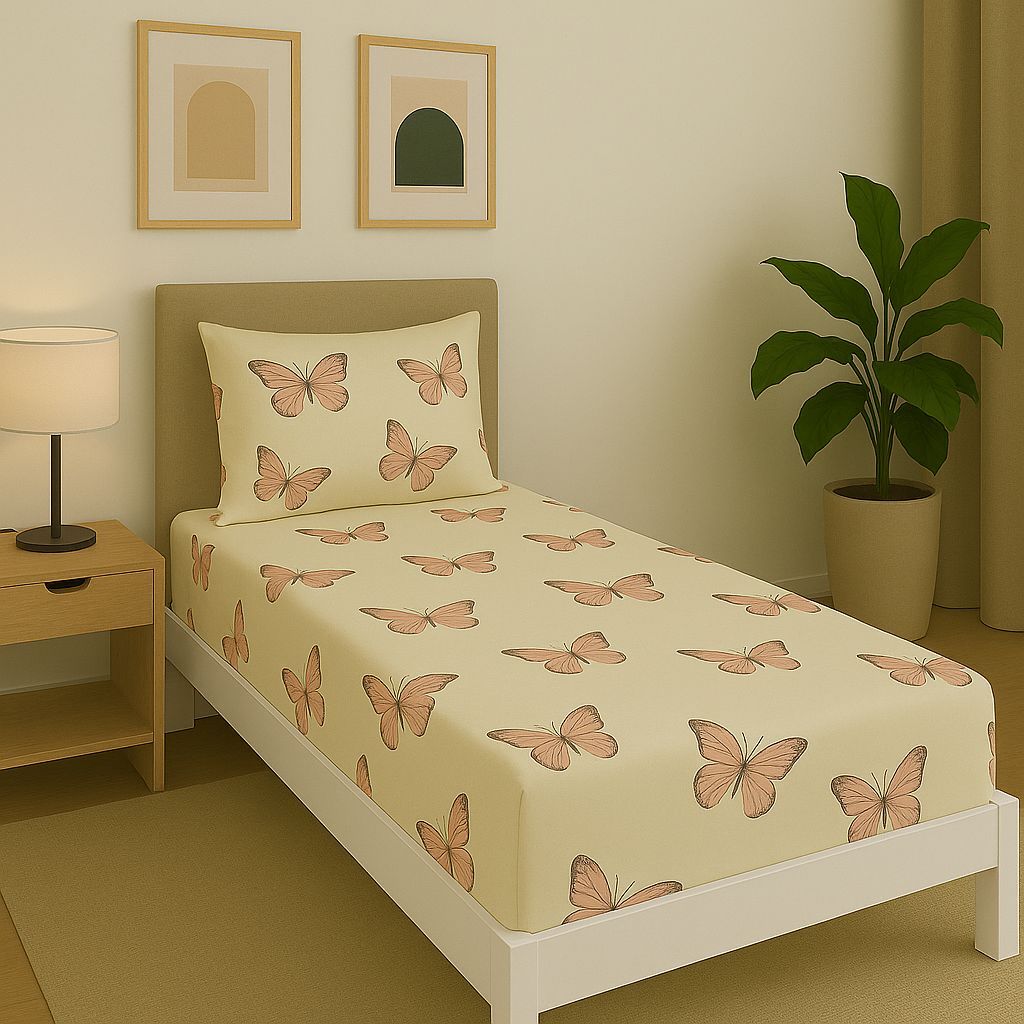 Jogo de Lençol SOLTEIRO Algodão Estampado 150 Fios C/ 02 Peças Jogo de Cama Malha Solteiro C/ Elástico