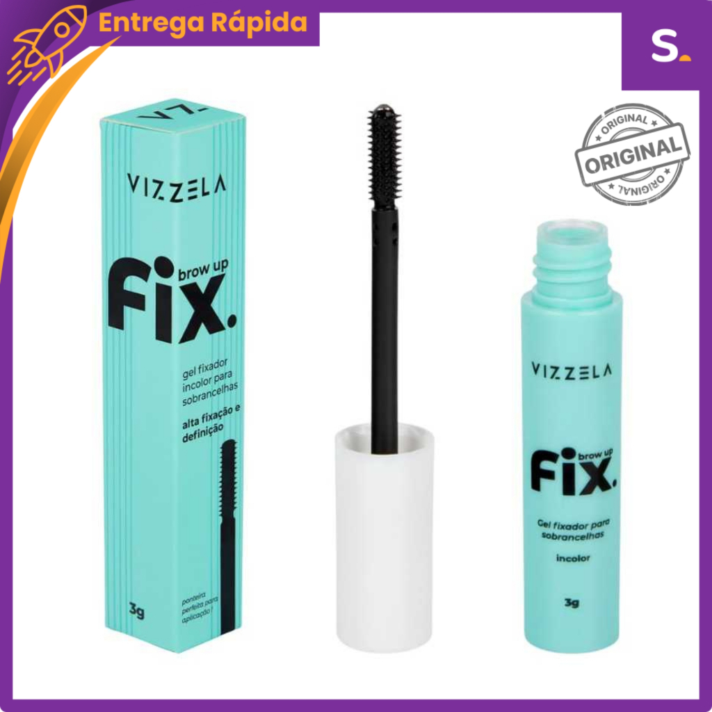 Brow Up Fix Gel Fixador para Sobrancelhas Pincel Preciso Alta Fixação e Definição - Vizzela
