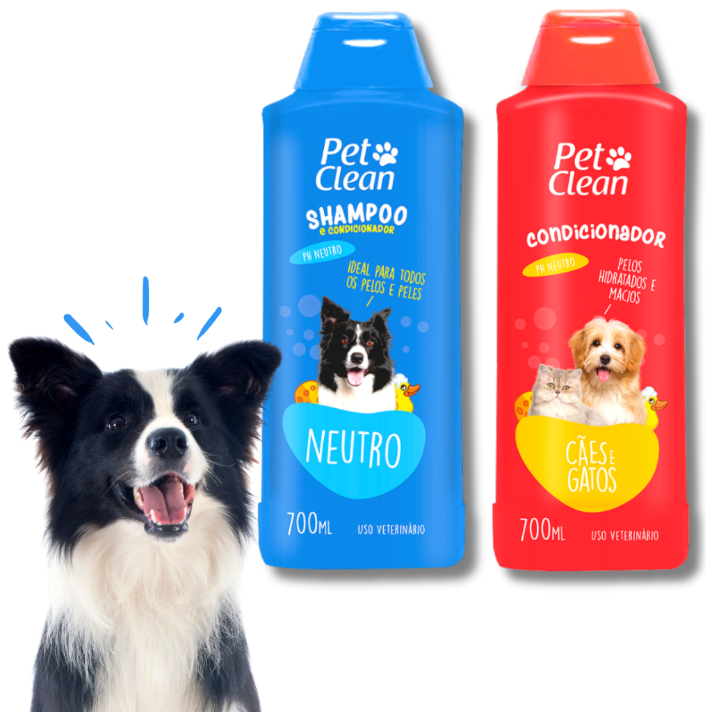 Kit Shampoo + Creme Condicionador para Cachorro e Gato Pet Clean em Oferta na Shopee