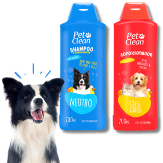 Kit Shampoo + Creme Condicionador para Cachorro e Gato Pet Clean
