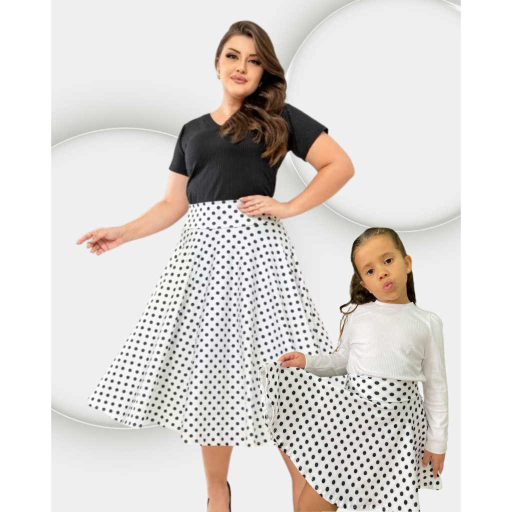 KIT SAIA POÁ MÃE  E FILHA   ANOS 60. Branco ref.154 em Oferta na Shopee