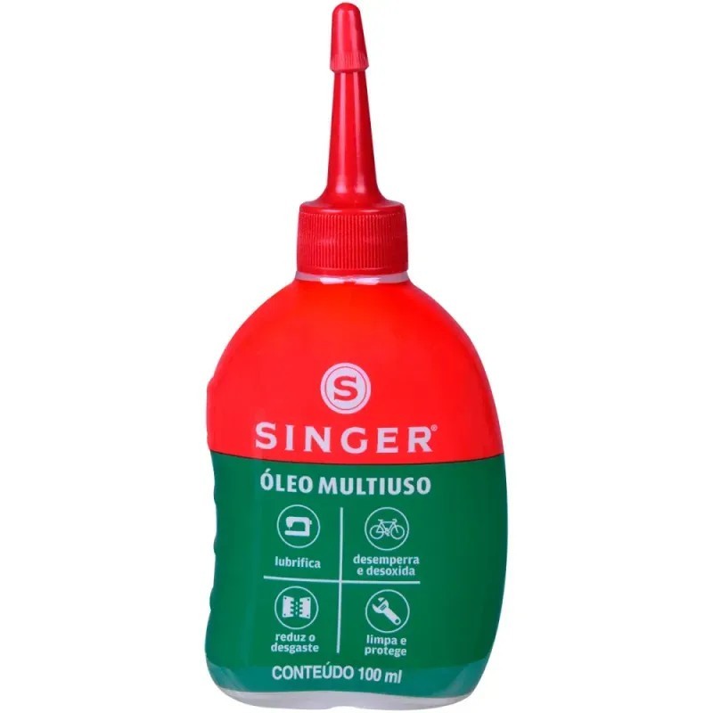 Óleo Singer Kit C/ 3, 2 e 1 Unidade Máquina de Costura Lubrificante Multiuso 100 ml