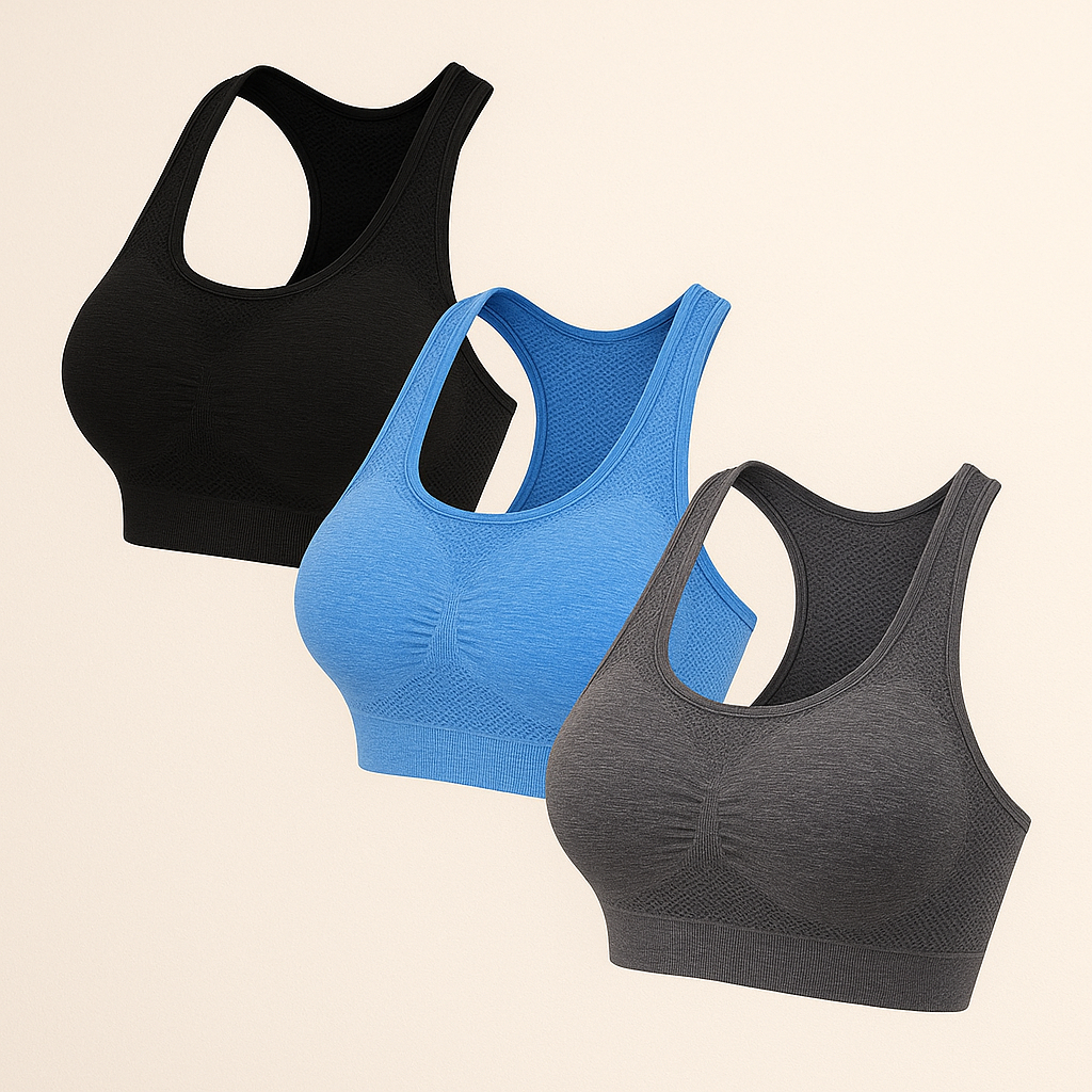 Kit 3 Tops Com Bojo Esportivo Fitness Academia Yoga Ciclismo Kit 3 ou 1 Top em Oferta na Shopee