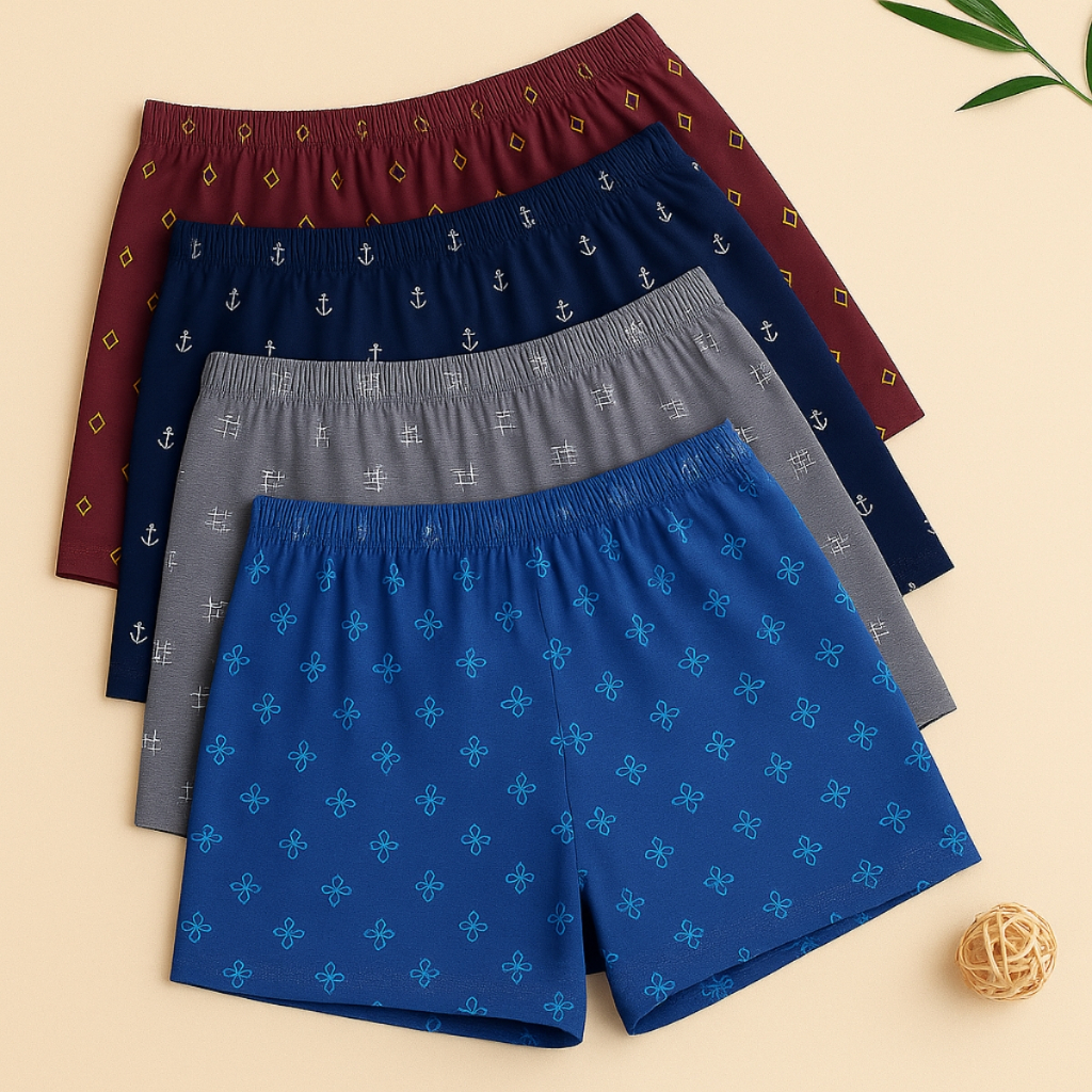 Kit com 3 Cuecas Samba Canção de Liganete - Cores e estampas Variadas Kit 1 e 3 Cuecas