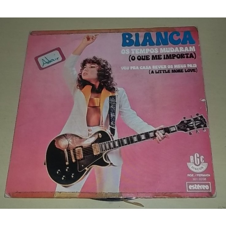 Disco de Vinil Compacto Bianca, Vou para casa Rever os Meus Pais, Os tempos mudaram, 1978
