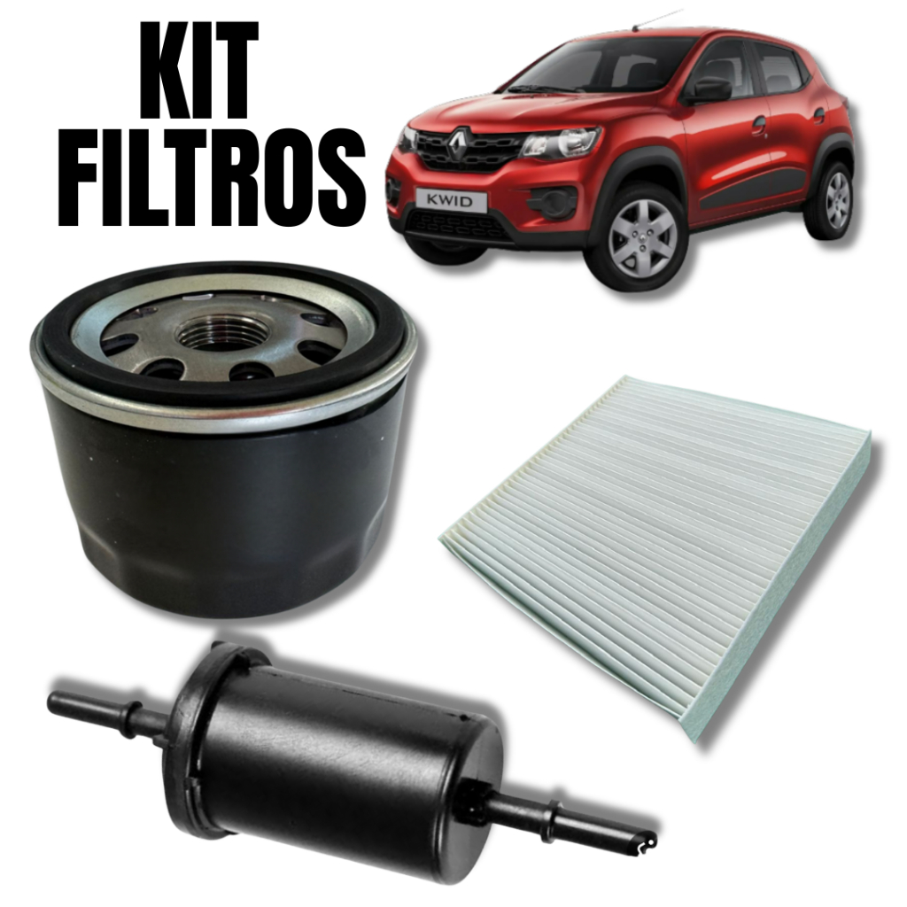KIT FILTRO CABINE, ÓLEO E COMBUSTIVEL KWID