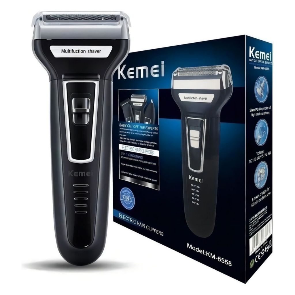 Maquina De Barbear e Aparador Pelos Elétrico 3 Em 1