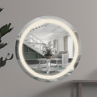 Espelho Redondo Jateado com 3 TONS DE LED e TOUCH, sensor de toque com dimmer em Oferta na Shopee