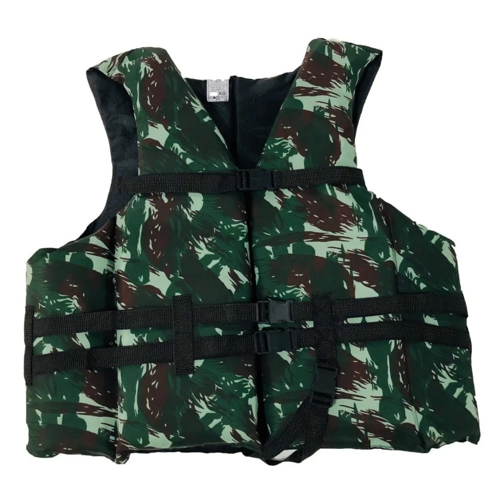 Colete Salva Vidas Camuflado Pescador Lazer Diversão 120kg