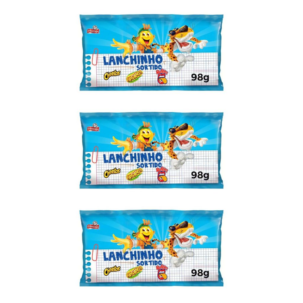 Kit C/3 Lanchinho Sortido Elma Chips 98g