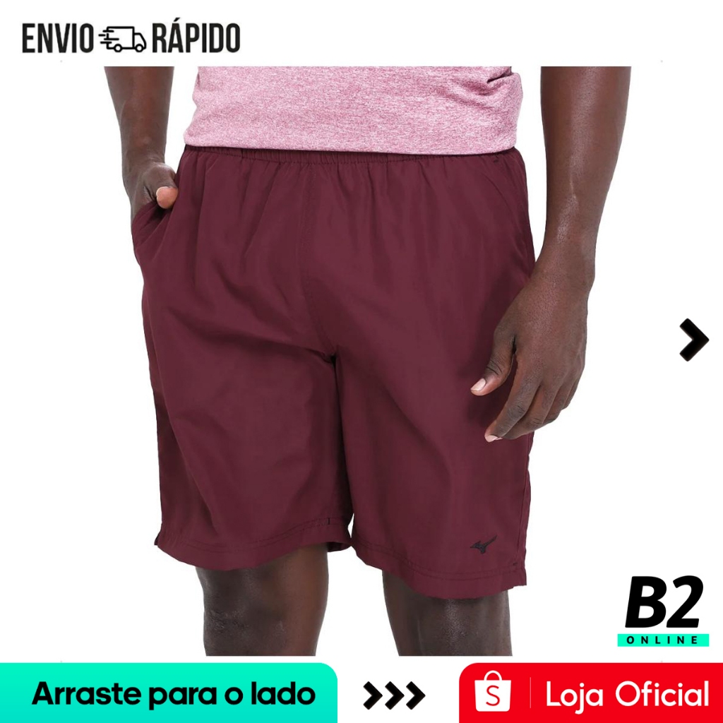 Bermuda Mizuno Tennis Master M 7" Masculina Bordô Original Com Nota Fiscal e Garantia em Oferta na Shopee