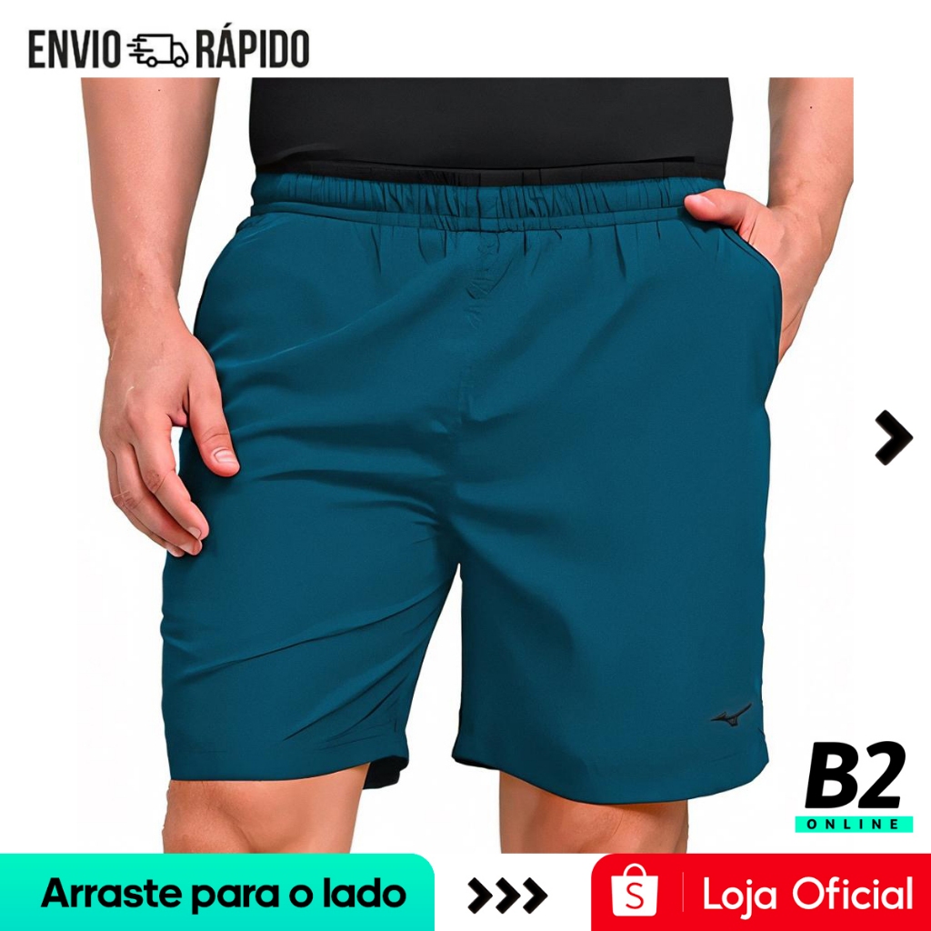 Bermuda Mizuno Tennis Master M 7" Masculina Azul Original Com Nota Fiscal e Garantia em Oferta na Shopee