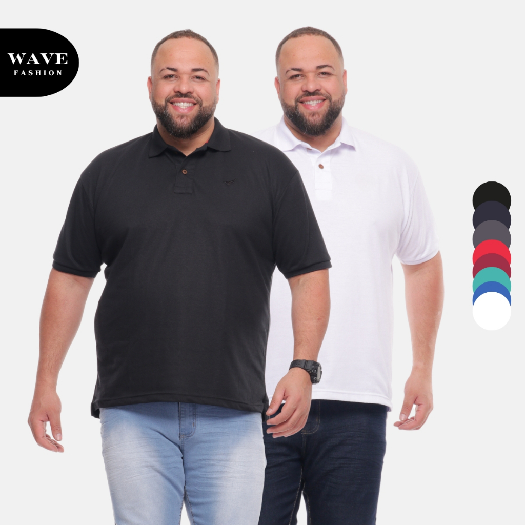 Kit 2 Camisa Polo Plus Size Extra Grande Algodão G1 G2 G3