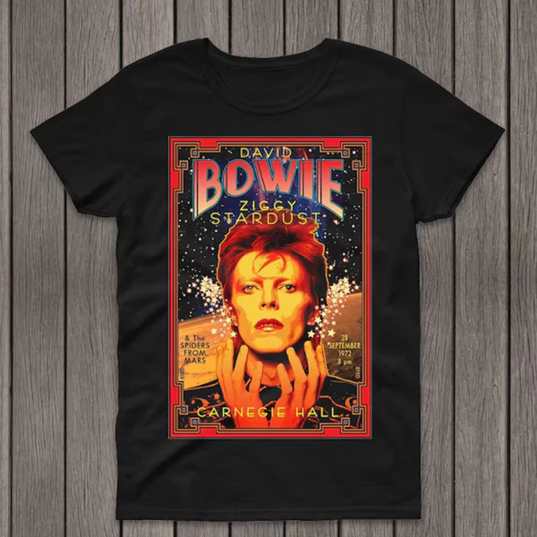 Camiseta Premium David Bowie Carnegie Hall Camisa 100% Algodão