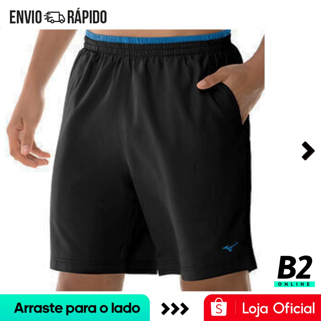 Bermuda Mizuno Tennis Master Preta M 7" Masculina Original Com Nota Fiscal e Garantia