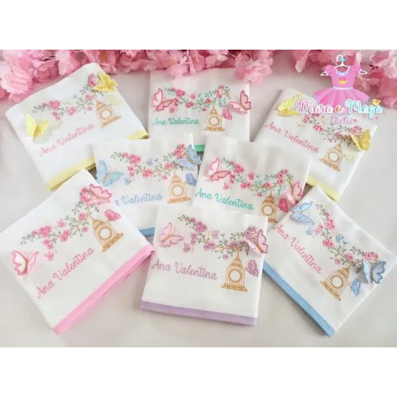 Fralda Bordada Personalizada com nome em Oferta na Shopee