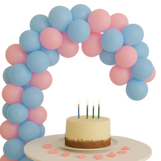 Arco de Bexiga Azul Claro e Rosa + Fita 5m 6,5 polegadas Para Montagem Arco desconstruído em Oferta na Shopee