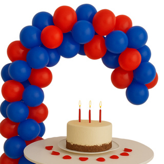 Arco de Bexiga Azul e Vermelho + Fita 5m 6,5 polegadas Para Montagem Arco desconstruído em Oferta na Shopee