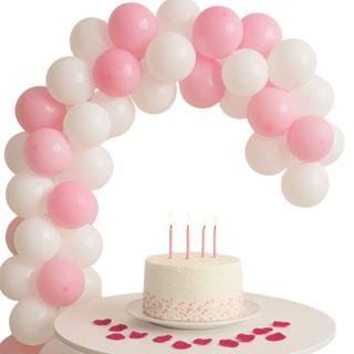 Arco de Bexiga Rosa e Branco + Fita 5m 6,5 polegadas Para Montagem Arco desconstruído em Oferta na Shopee
