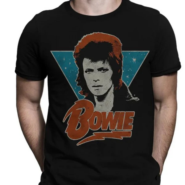 Camiseta Premium David Bowie Vintage Rock Camisa 100% Algodão