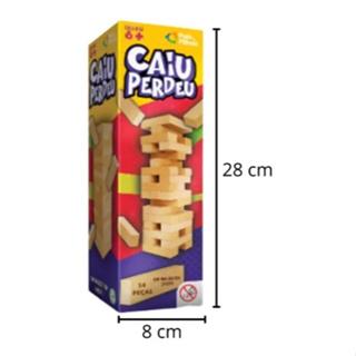 Jogo Torre Caiu Perdeu Madeira 54 Peças Pais e Filhos Brinquedo Equilíbrio Educativo Infantil em Oferta na Shopee
