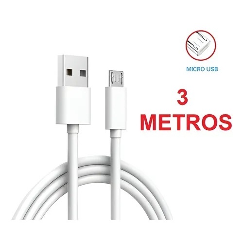 Cabo v8 3metros compativel  A5 A7 A1 J2 Prime A3 A10S A01 Prime M10 S6 S7 J4 J5 Prime J6 J7 Pro J8