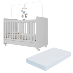 Berço Americano 3 em 1 com Colchão Incluso Chantilly Multimóveis BB0504BC