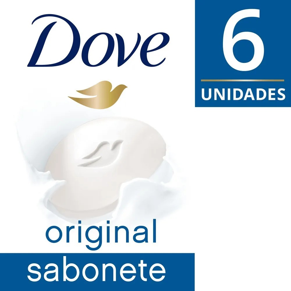 Kit 6 Sabonete DOVE Em Barra Com 90g Cada - Fragrância Original