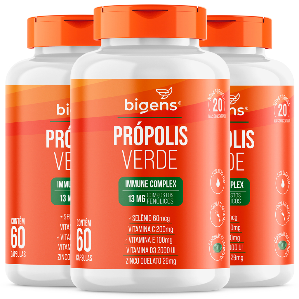 BIOGENS KIT 3X PRÓPOLIS VERDE ALECRIM COMPLEX 60 CAPS