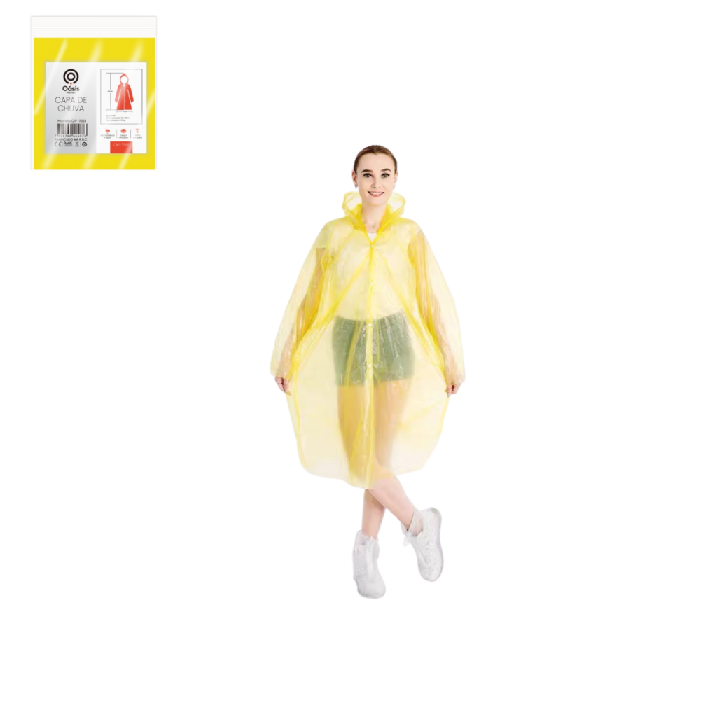 Capa De Chuva Reforçada Unissex Para Altura 150-190cm